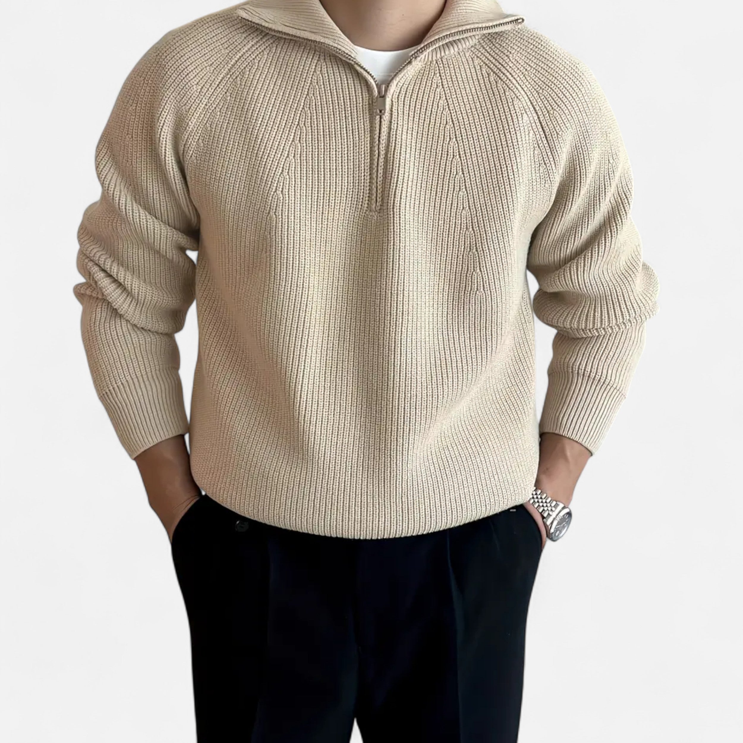 Lanemont's Boutique | Men’s Relaxed Half Zip Knit Sweater