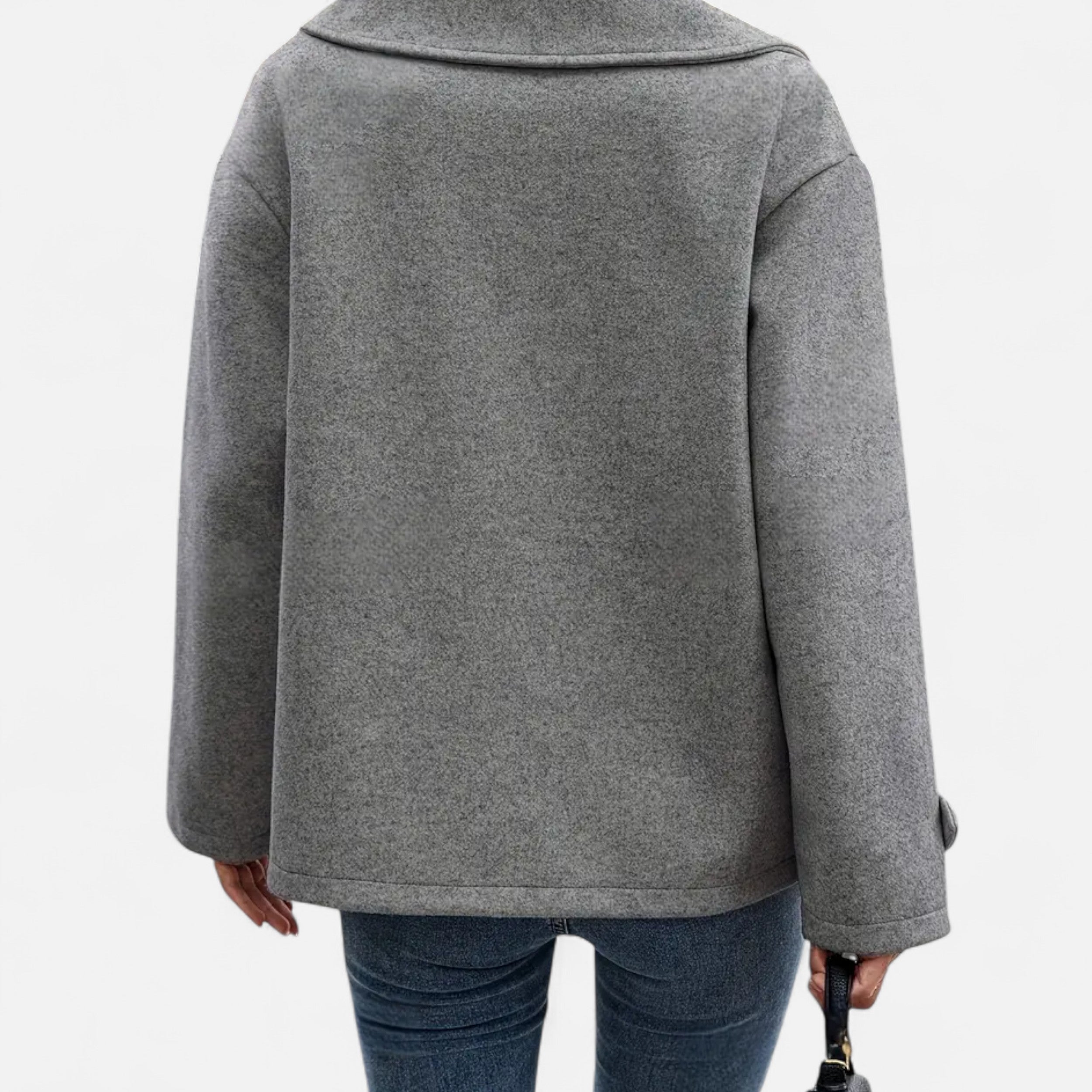 Lanemont's Boutique | Women’s Elegant Grey Double-Breasted Coat