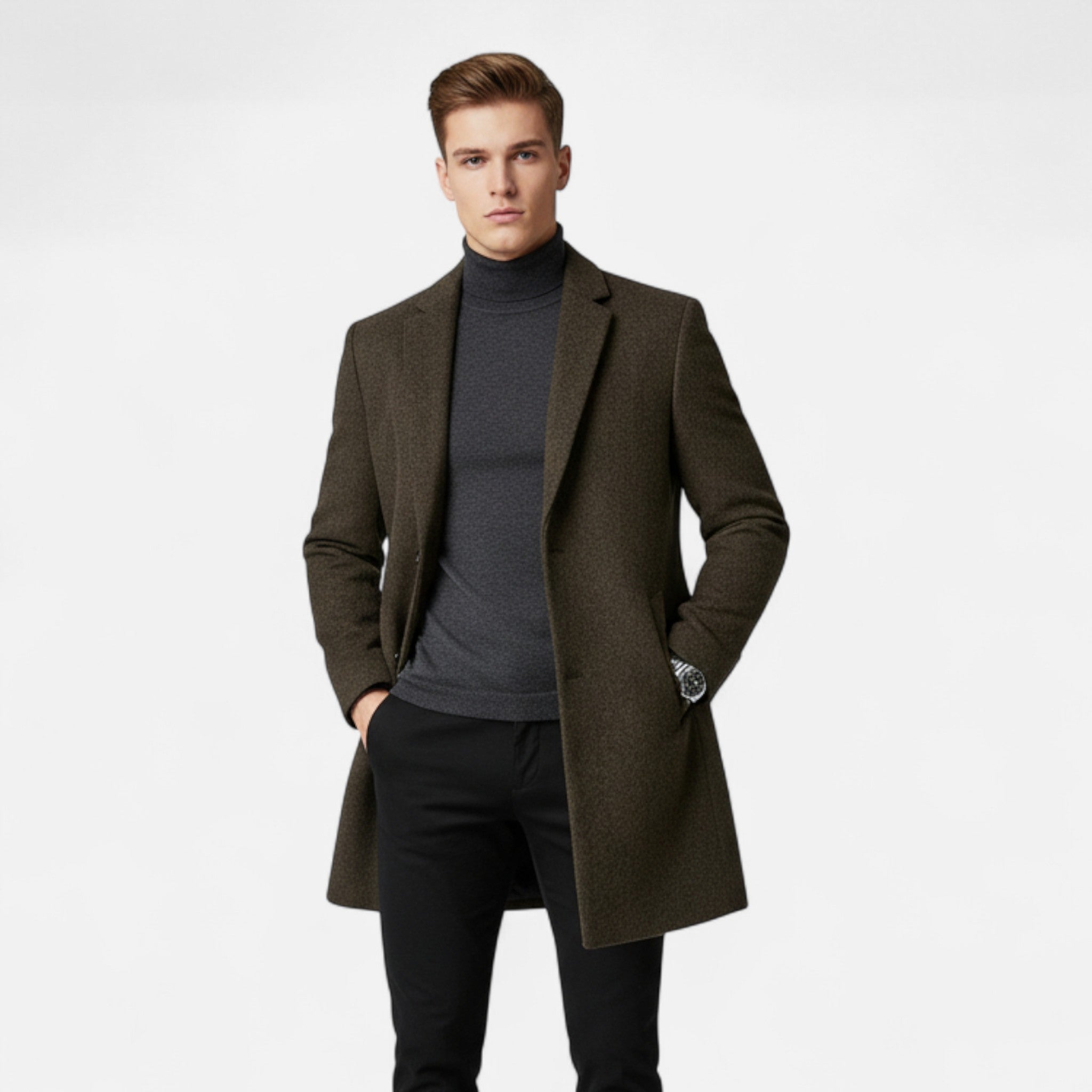Lanemont’s Boutique | Men’s Mid-Length Wool Overcoat