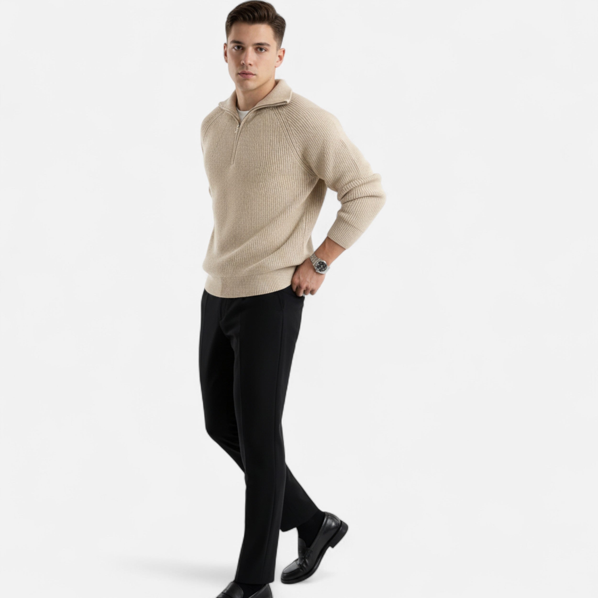 Lanemont's Boutique | Men’s Relaxed Half Zip Knit Sweater