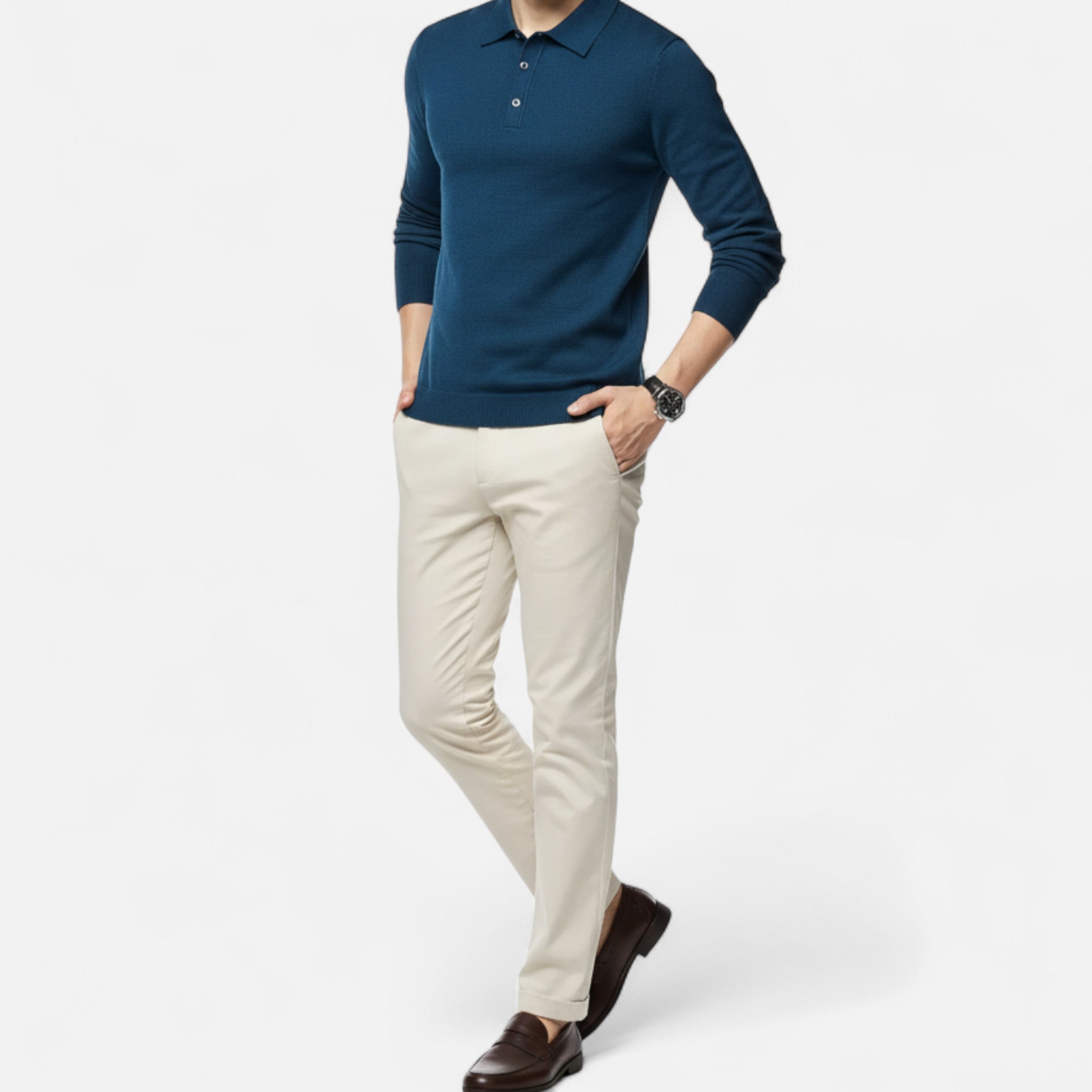 Lanemont's Boutique | Men’s Knit Longsleeve Polo