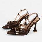 Lanemont's Boutique | Cross Strap Belt Buckle Stiletto Heels