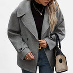 Lanemont's Boutique | Women’s Elegant Grey Double-Breasted Coat