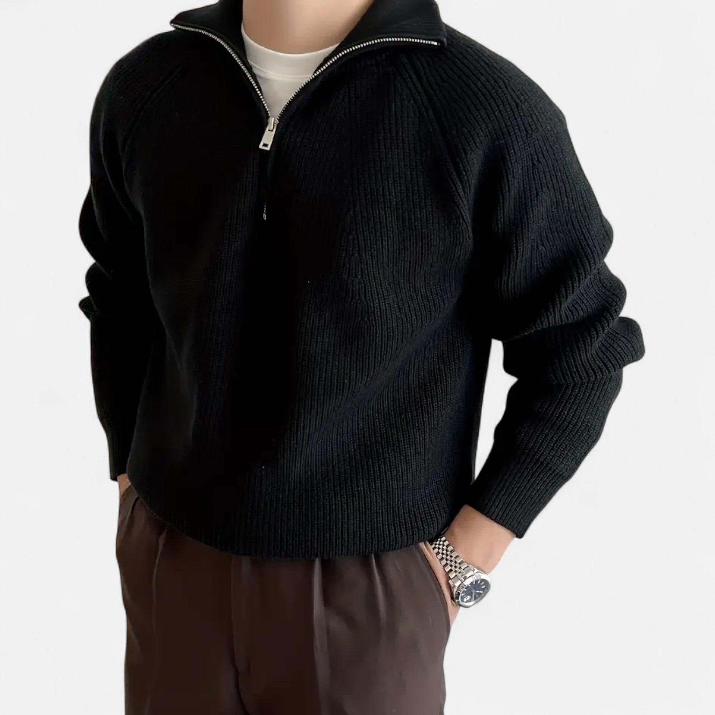 Lanemont's Boutique | Men’s Relaxed Half Zip Knit Sweater