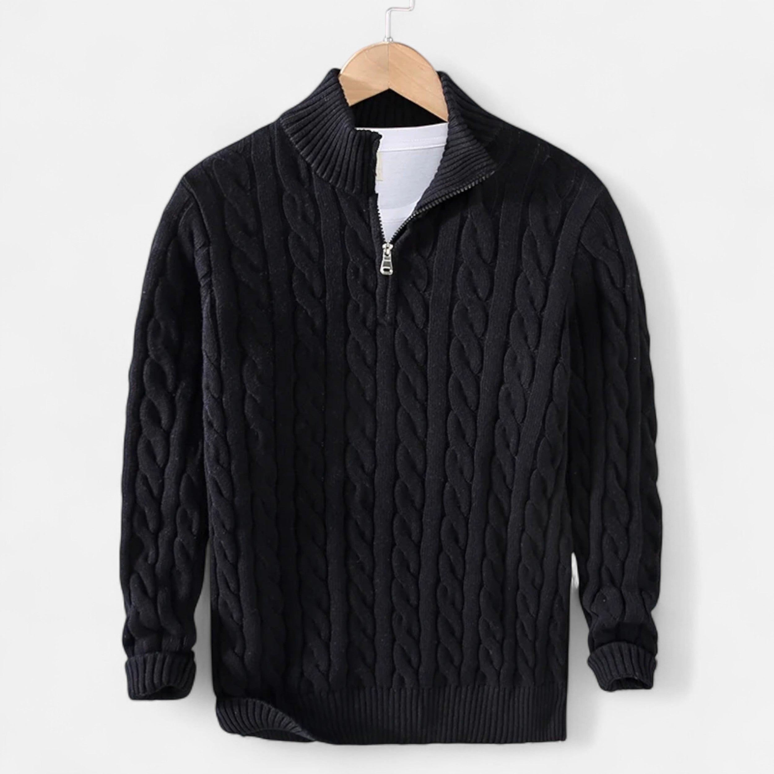 Lanemont's Boutique | Men’s Cable-Knit Half Zip Sweater
