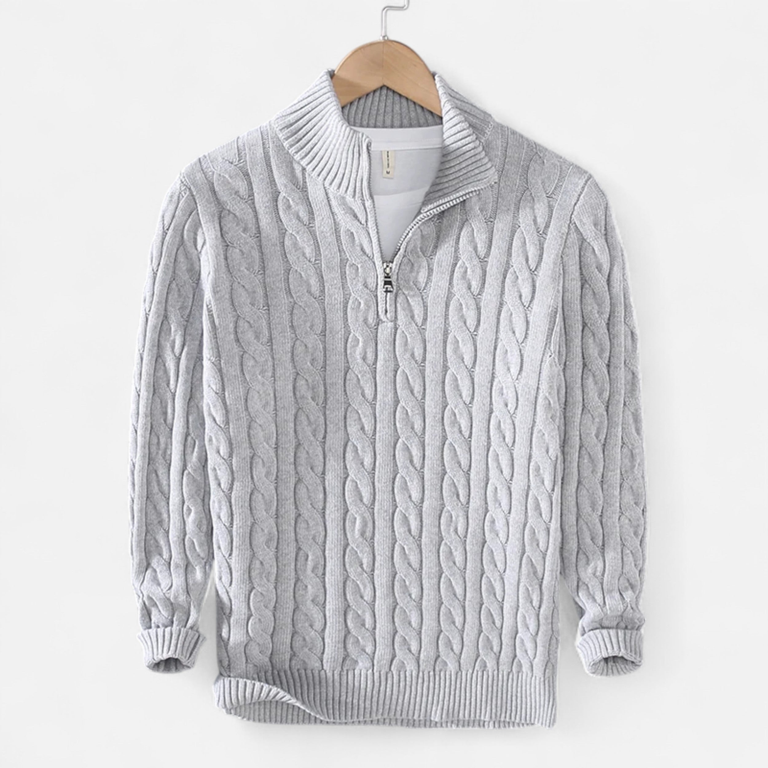 Lanemont's Boutique | Men’s Cable-Knit Half Zip Sweater