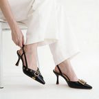 Lanemont's Boutique | Cross Strap Belt Buckle Stiletto Heels